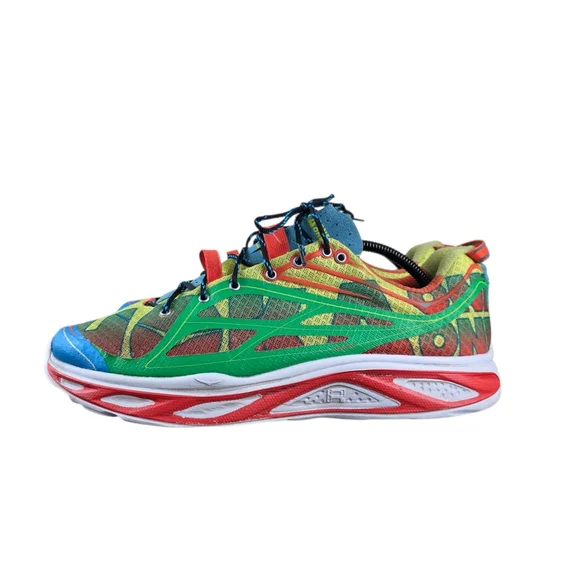Hoka One One Running Shoes Mens Size 10.5 Yellow Green Orange Blue Huaka Trail - Picture 6 of 8